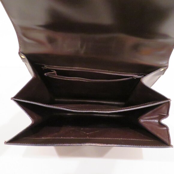Vintage Handheld Satchel Wilkes Bashford Dark Brown Leather Purse Bag Top Handle - Picture 10 of 16